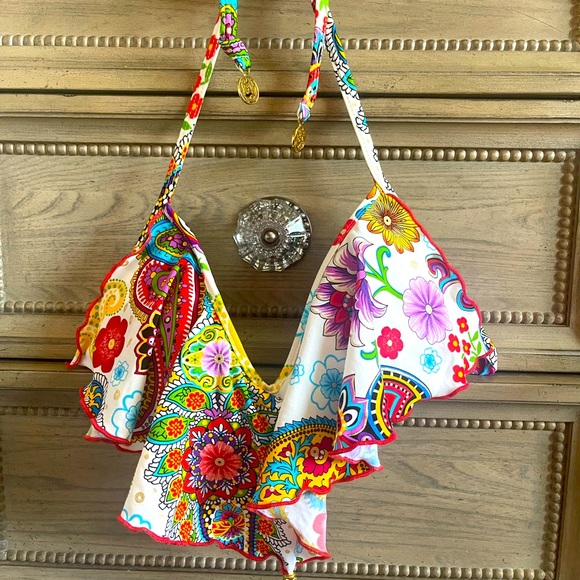 Luli Fama Other - Luli Fama floral swim top with tassel - Women’s Small